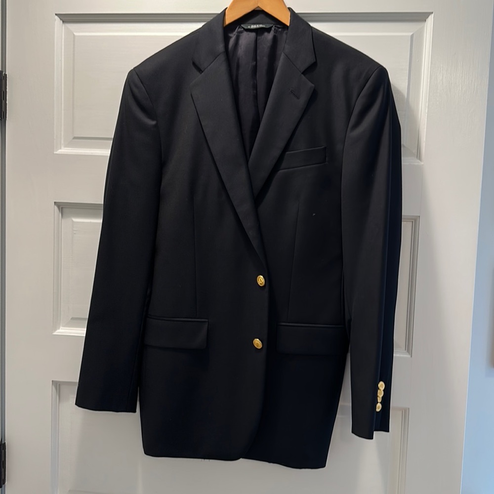 Brand New Navy Brooks Brothers Madison Fit Saxxon Wool Two Button Blazer